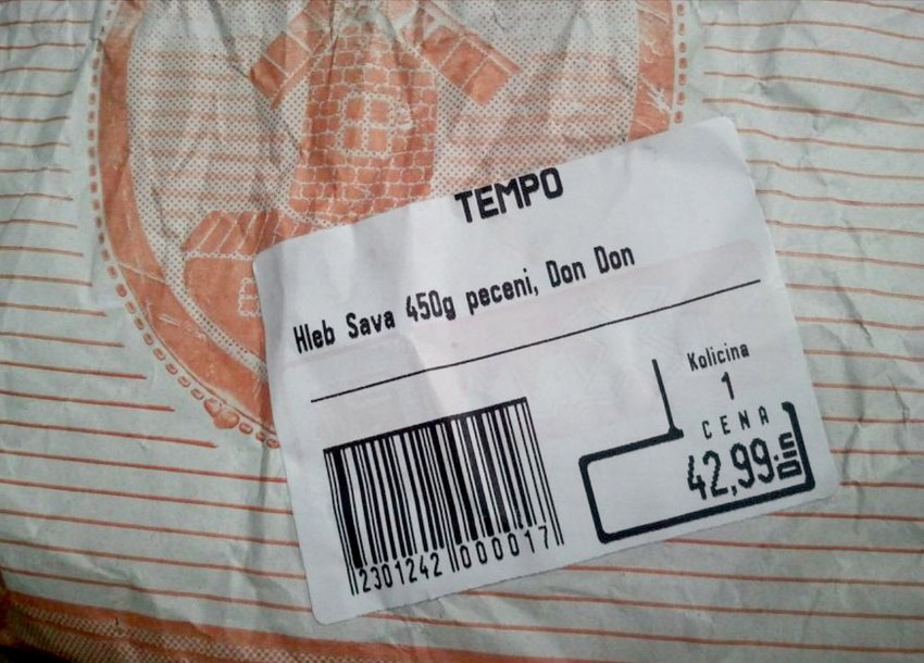 Beli hleb od brašna tipa 500, manje mase od zakonom propisane