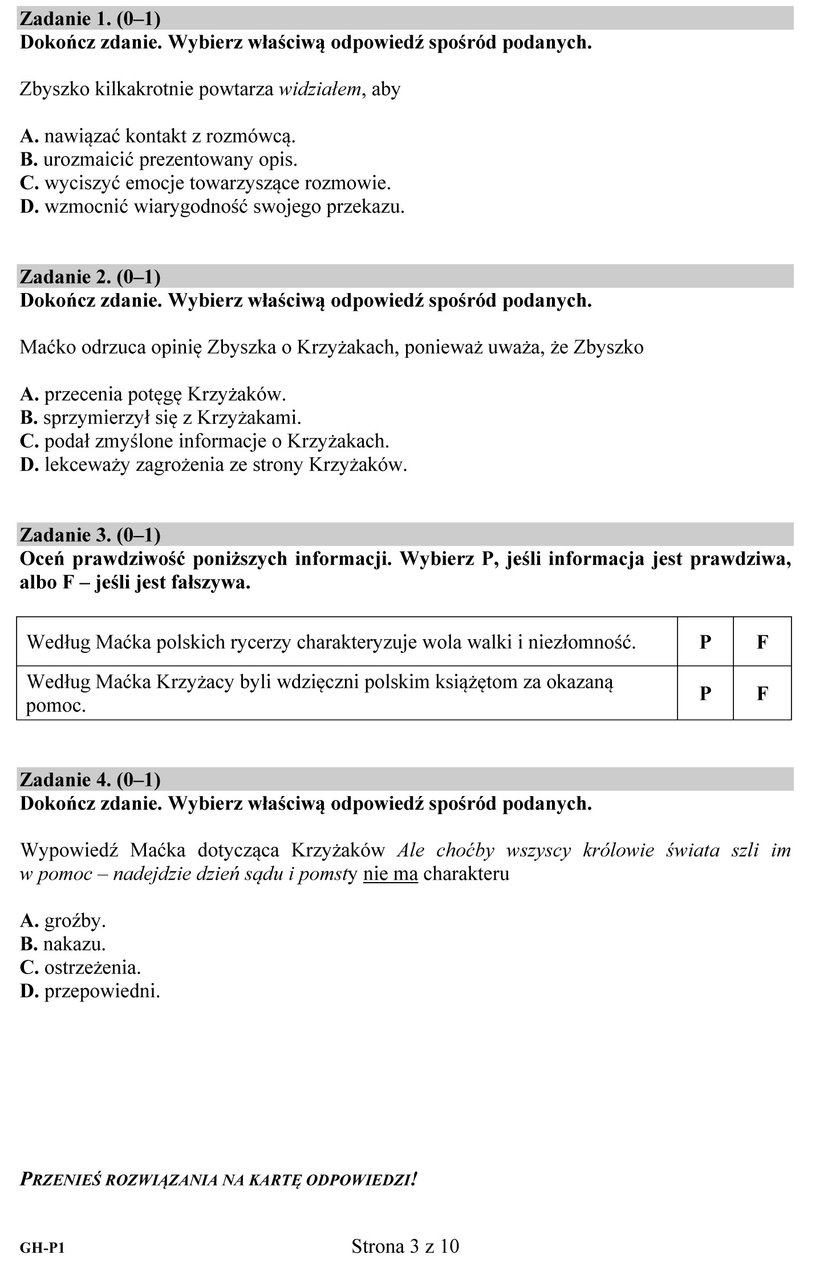 Egzamin gimnazjalny 2016. Pytania i odpowiedzi z języka polskiego