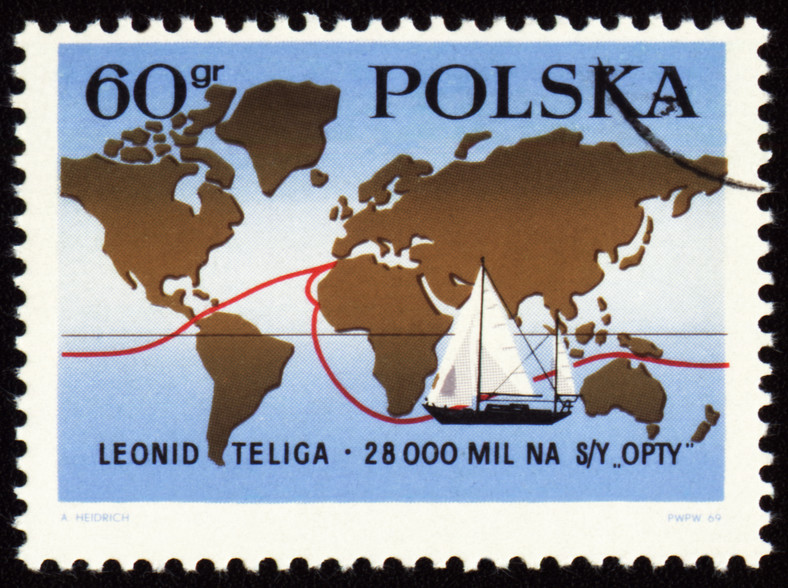 Znaczek Poczty Polskiej poświęcony rejsowi Leonida Teligi