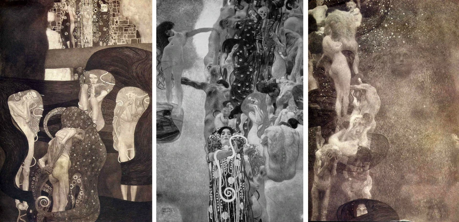 Gustav Klimt, Pravo, Medicina i Filozofija, 1899-1907.