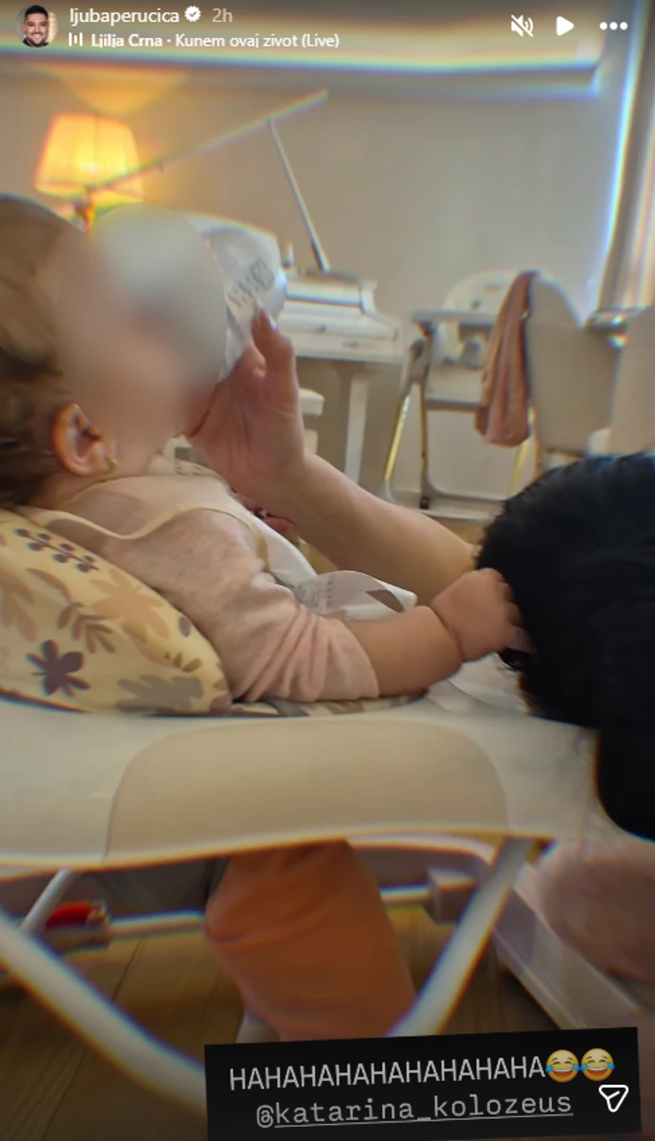 Ljuba Perućica, žena i deca