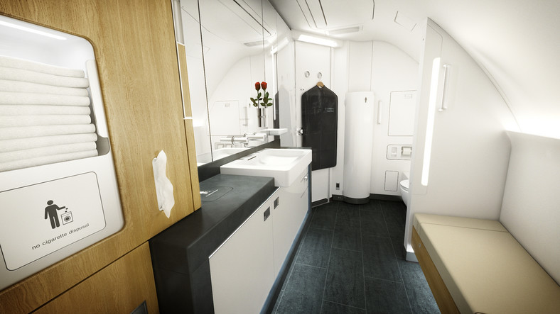 Airbus A 380: kabina w pierwszej klasie. Fot. © Photographer: Lufthansa - © CGI: Pixomondo