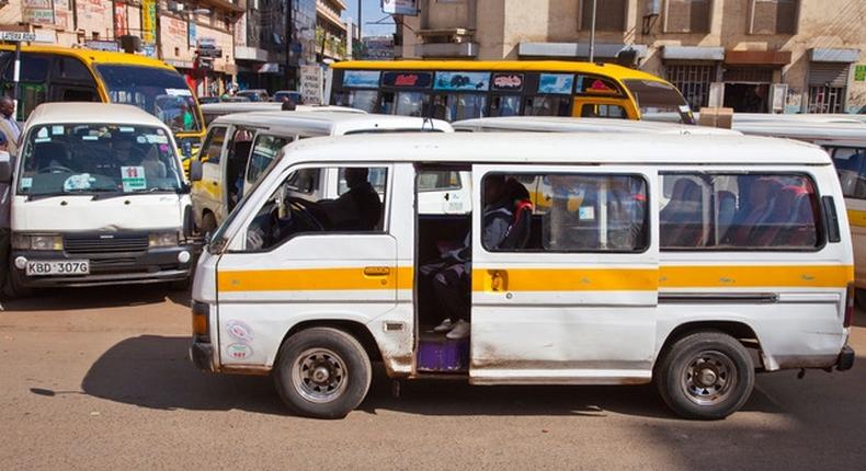 Afile photo of matatus in a terminus