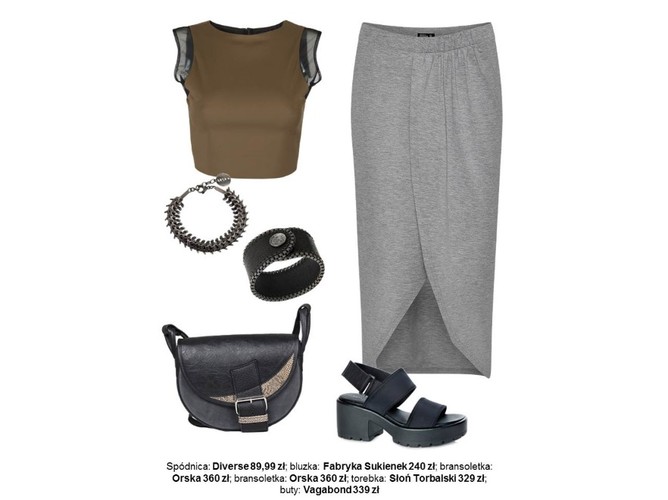 STYLIZACJE z szarą spódnicą