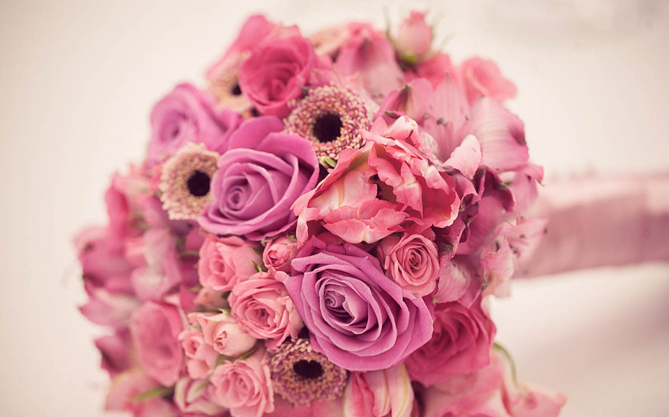 Różowe bukiety ślubne