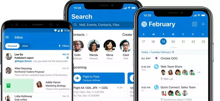 Outlook na telefony z iOS i Androidem wyświetla więcej reklam