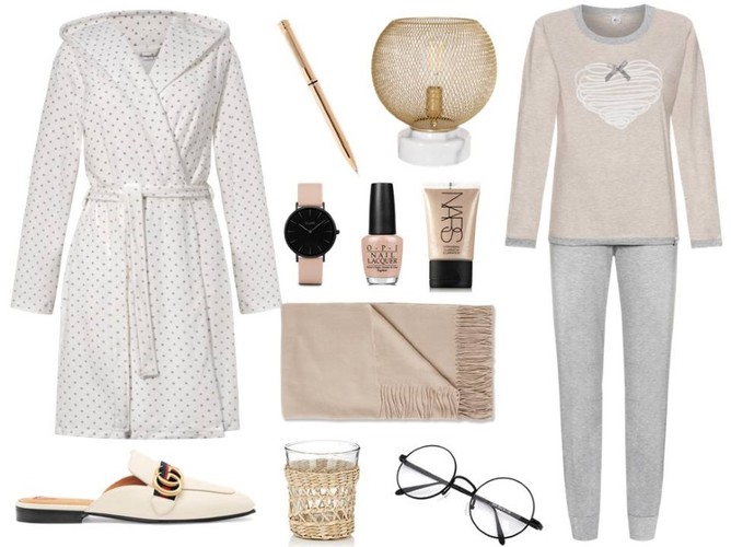 Lato w odcieniach beżu: Szlafrok, piżama – DN-NIGHTWEAR/dn-nightwear.com, dodatki – TKMAXX