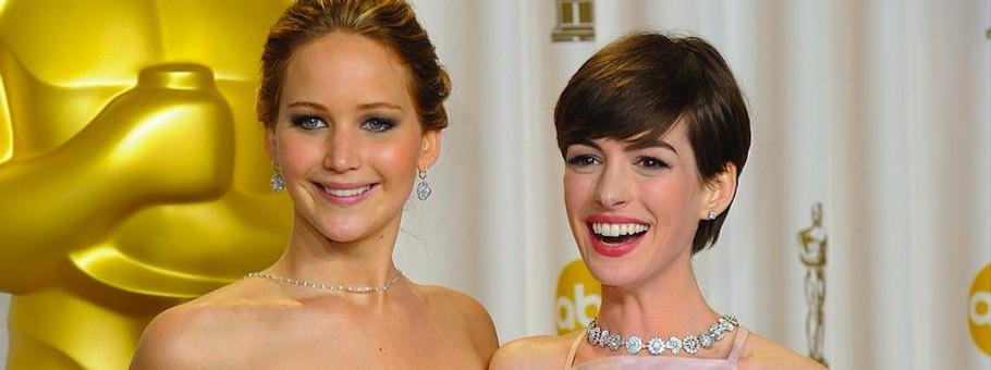 Jennifer Lawrence i Anne Hathaway, laureatki Oscarów 2013 za najlepsze role kobiece