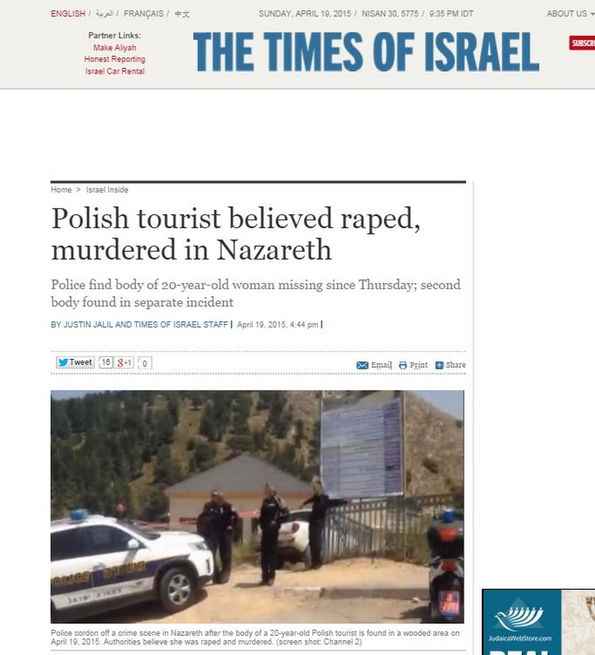 Polka zamordowana w Izraelu