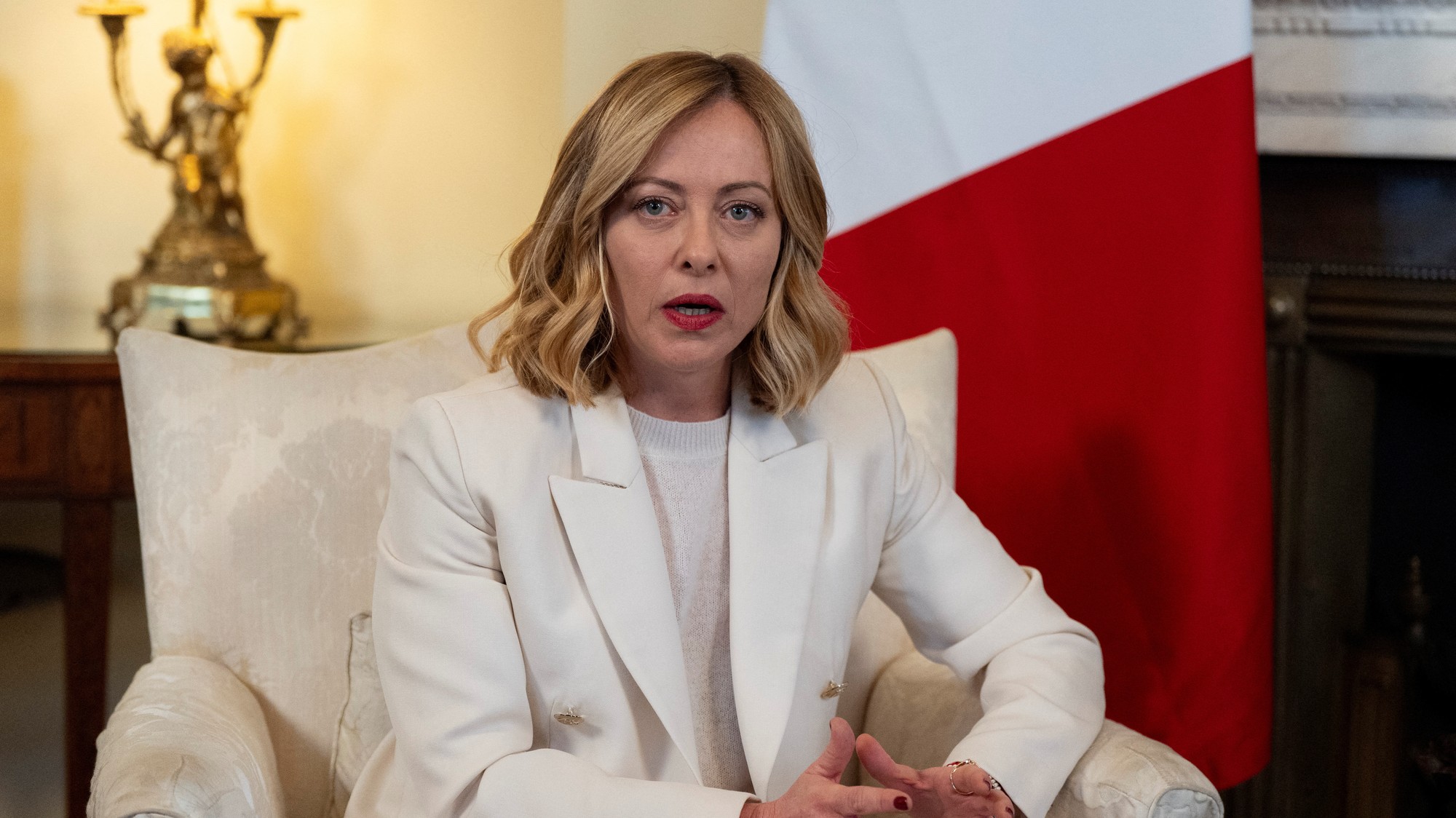 Giorgia Meloniová v Londýne, 2. marca 2025