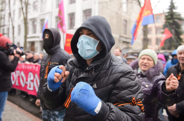 Prorosyjska demonstracja w Charkowie, Ukraina. Zdj. EPA/OLGA IVASHCHENKO Dostawca: PAP/EPA