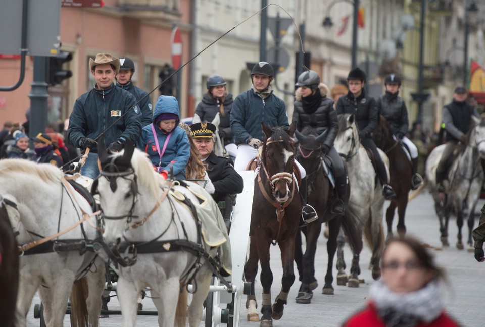 ŁÓDŹ 23. FINAŁ WOŚP (Parada konna na ul. Piotrkowskiej)