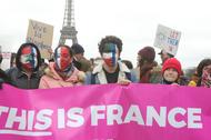 Anti Trump 'Travel Ban' Demonstration In Paris