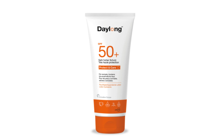 Sonnenlotion aus der «Protect & Care»-Linie mit sehr hohem Sonnenschutz 50+ von Daylong für rund 33 Franken (200 ml), via Brack.