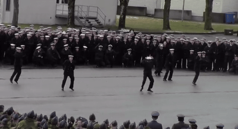 Navy Cadets goes viral after dancing to Uptown Funk during graduation ceremony