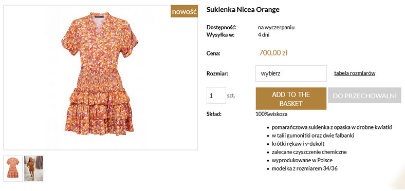 Sukienka Nicea Orange