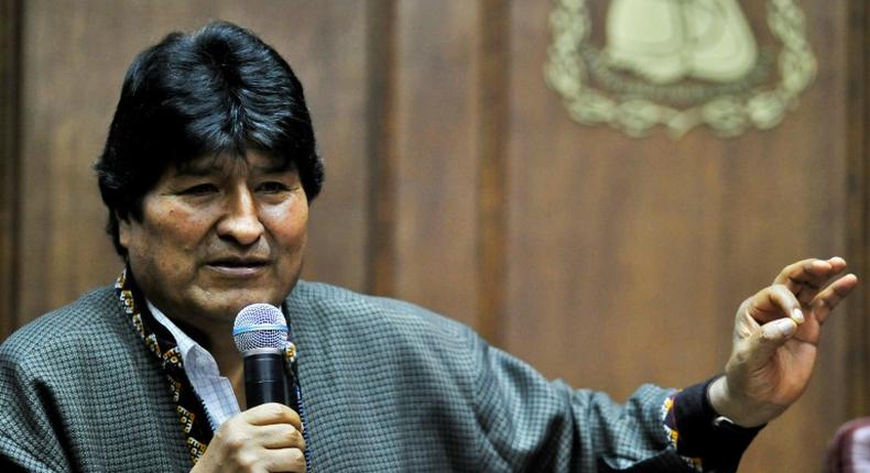 The International Criminal Court sitting in The Hague has jurisdiction to prosecute individuals for crimes against humanity; pictured is Bolivia's exiled ex-President Evo Morales in Mexico City, November 27, 2019