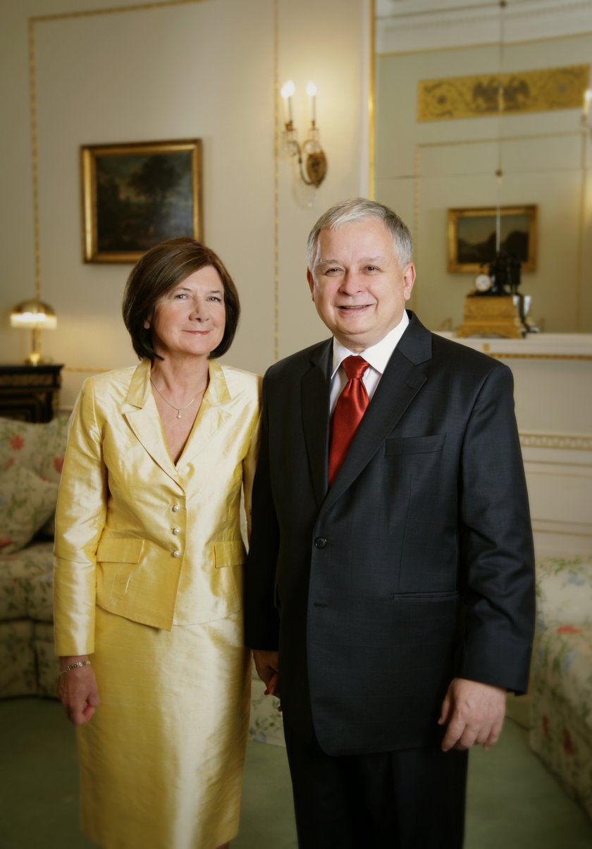 Lech Kaczyński z żoną 
