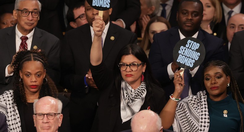 Democratic Reps. Summer Lee, Rashida Tlaib, and Cori Bush all voted against providing military aid to Israel.Alex Wong/Getty Images