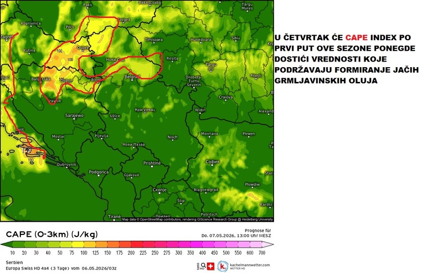 Moguće su jače grmljavinske oluje