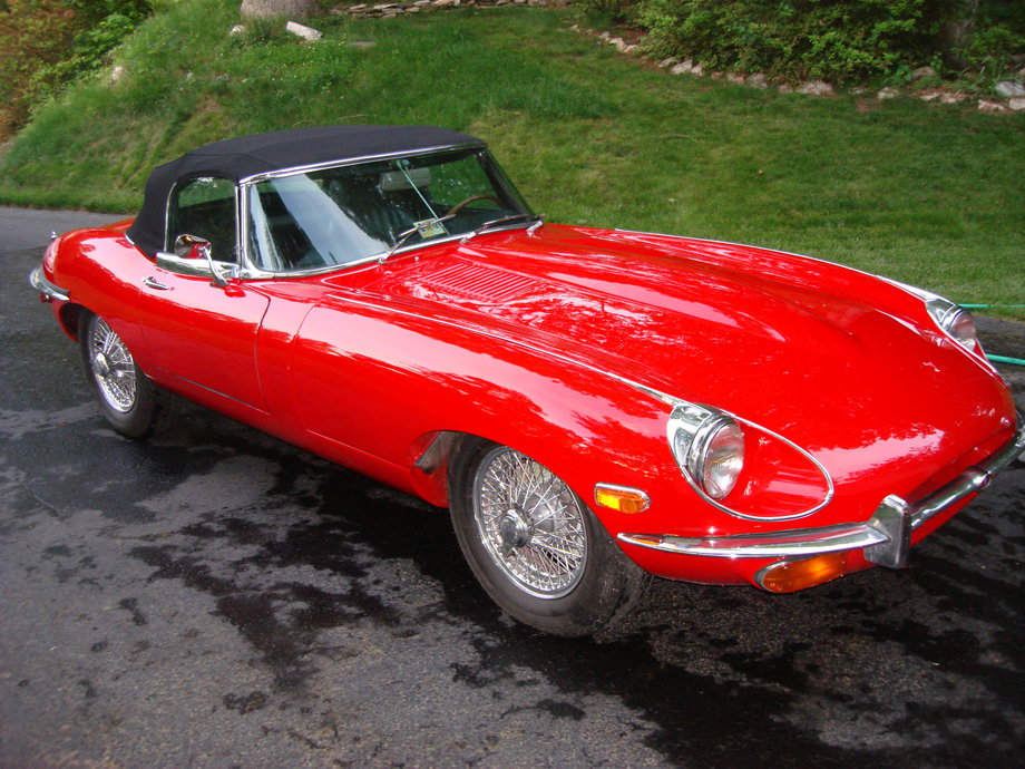 Not the same car, but this is what a pristine E-Type looks like.