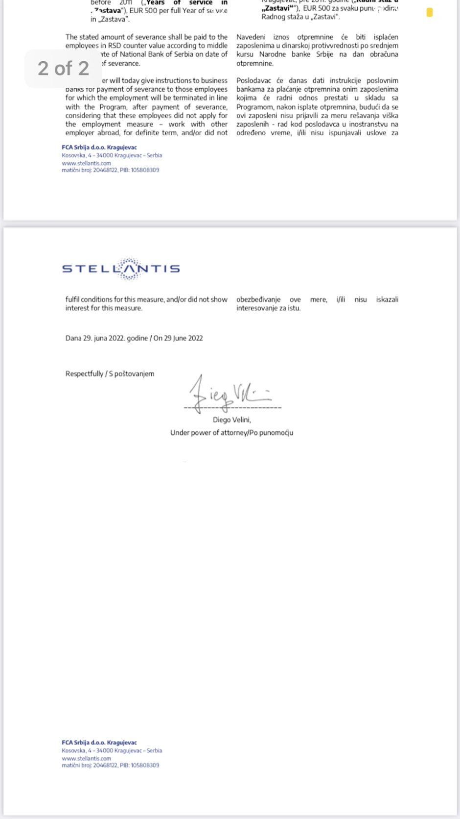 Potpis Dijega Velinija