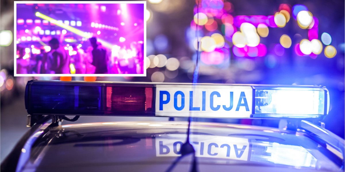 Policyjny radiowóz. Impreza taneczna (zdjęcia ilustracyjne).