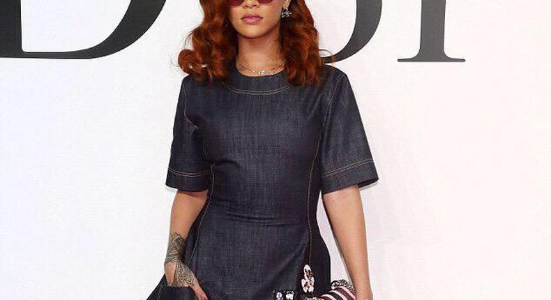 Rihanna in top to toe Dior