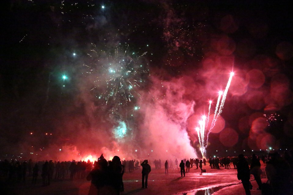 Powitanie Nowego Roku na plaży w Świnoujściu