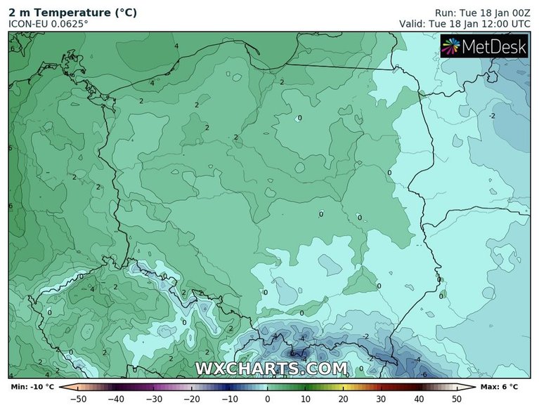 Na południowym wschodzie temperatura może nie przekroczyć 0 st. C