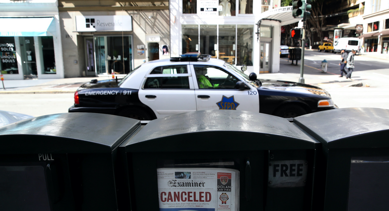 san francisco police car shelter in place coronavirus