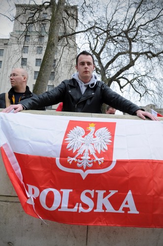 Protest Polaków przed Downing Street w Londynie