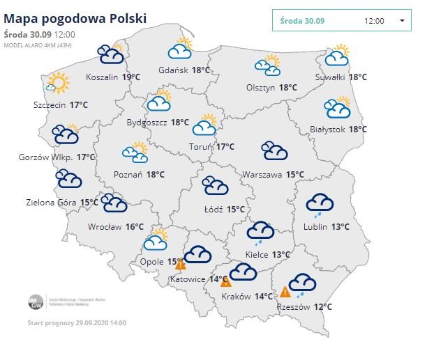 Pogoda 29 września