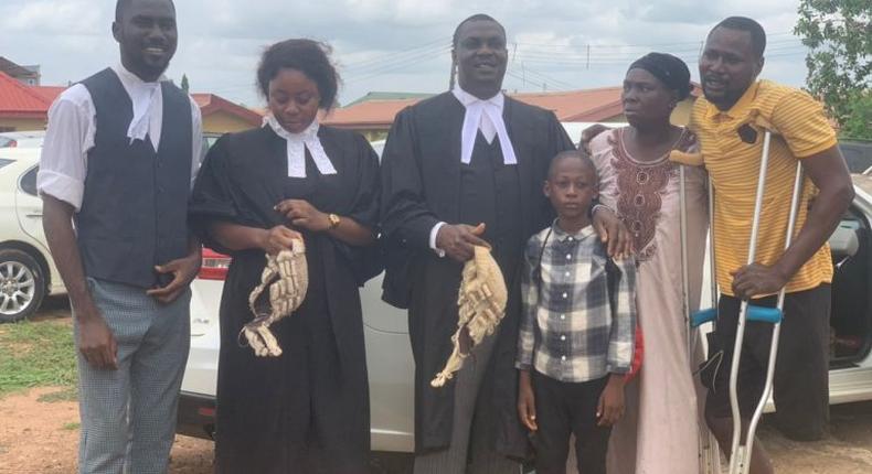 Applicant’s lawyer, Mr Tope Temokun, his client, Mr Olusegun Oluwarotimi, the client’s son and others