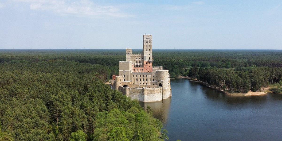 Zdecydowana większość zamku jest już pokryta elewacją.