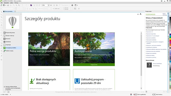 CorelDRAW X8 - informacja o programie