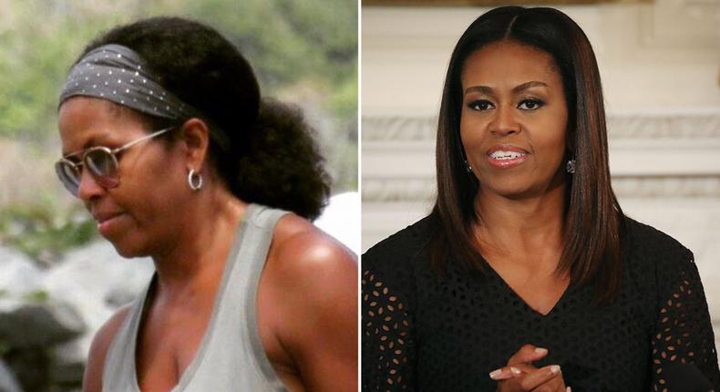 Michelle Obama aperçue avec ses cheveux naturels - The Daily Mail