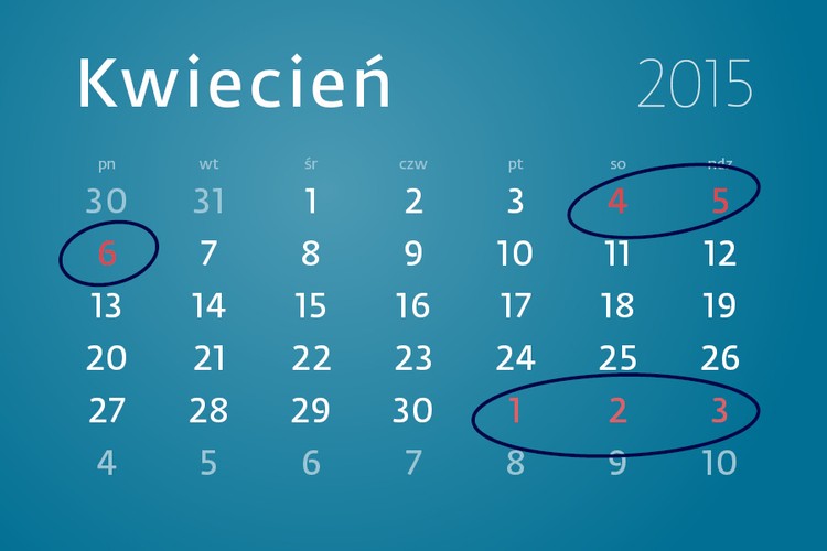 W 2015 r. Wielkanoc wypada 4-6 kwietnia.