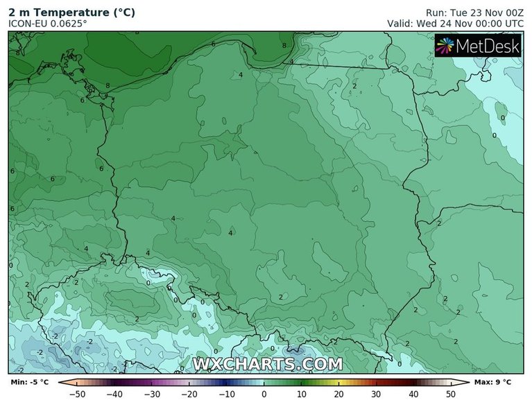 Temperatura na ogół dodatnia