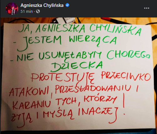 Agnieszka Chylińska na Facebooku