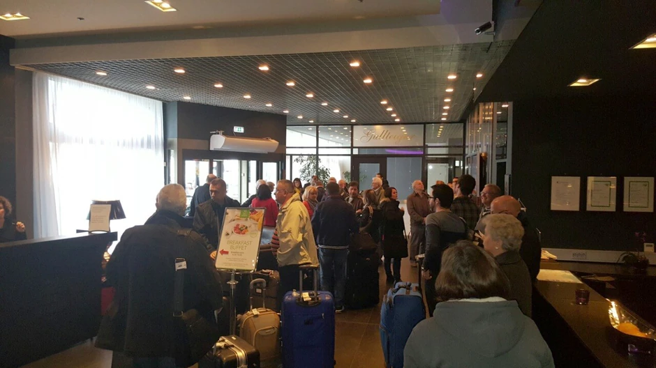 Putnici nakon iskrcavanja putnika u Rejkjaviku