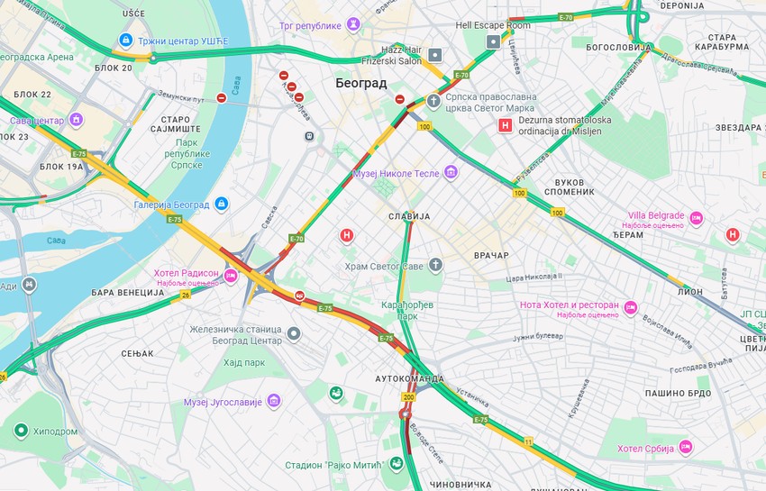 Gužva u Beogradu trećeg septembra