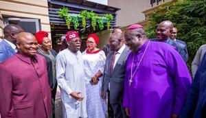 Bola Tinubu and Pentecostal Bishops Forum of Northern. (Daily Trust)