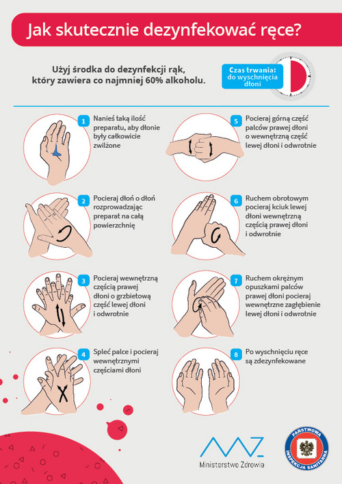 Jak skutecznie dezynfekować dłonie? [INFOGRAFIKA]
