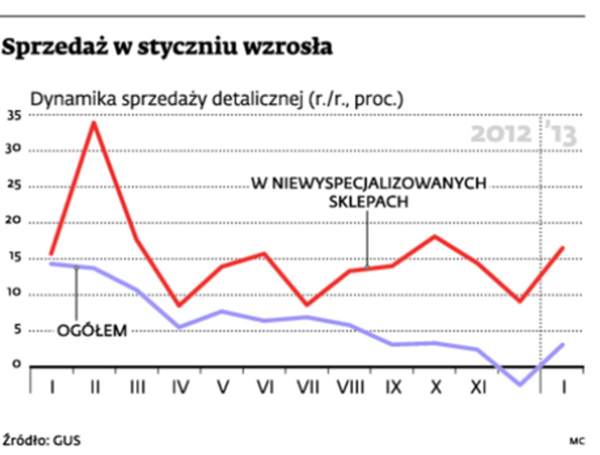 Sprzedaż w styczniu wzrosła