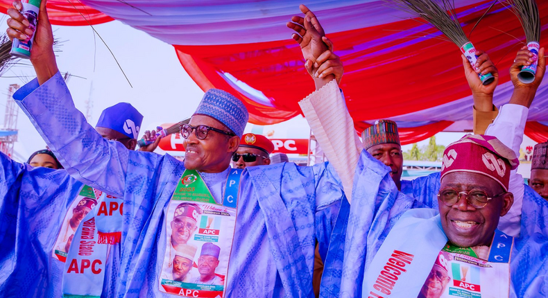 Tinubu loves Nigeria, elect him as my successor – Buhari.