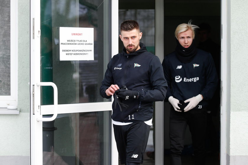 Pilka nozna. Ekstraklasa. Lechia Gdansk. Trening. 18.01.2018