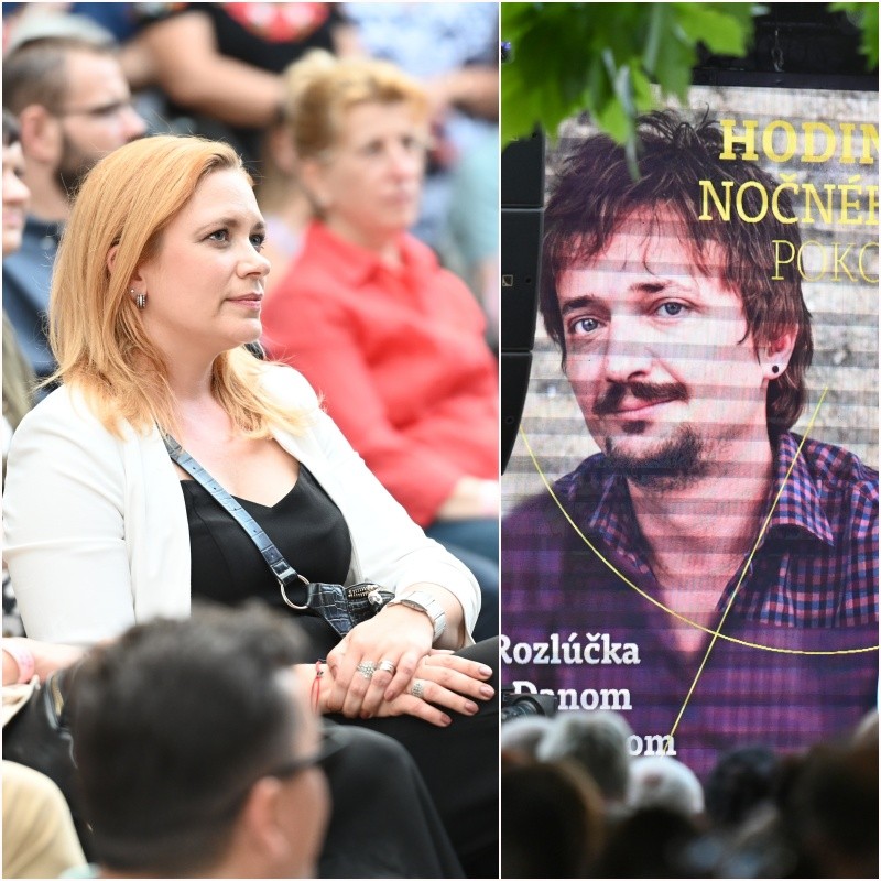 Kamila Heribanová počas hudobnej rozlúčky s Danom Heribanom - Hodina nočného pokoja v Trnave.