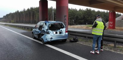 Wypadek na S3 pod Zieloną Górą. Zderzył się motocykl i dwie osobówki