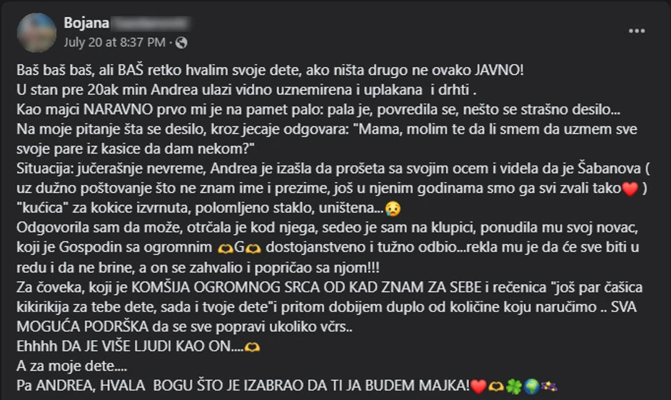 Ponosna majka Bojana o gestu svoje ćerke Andree